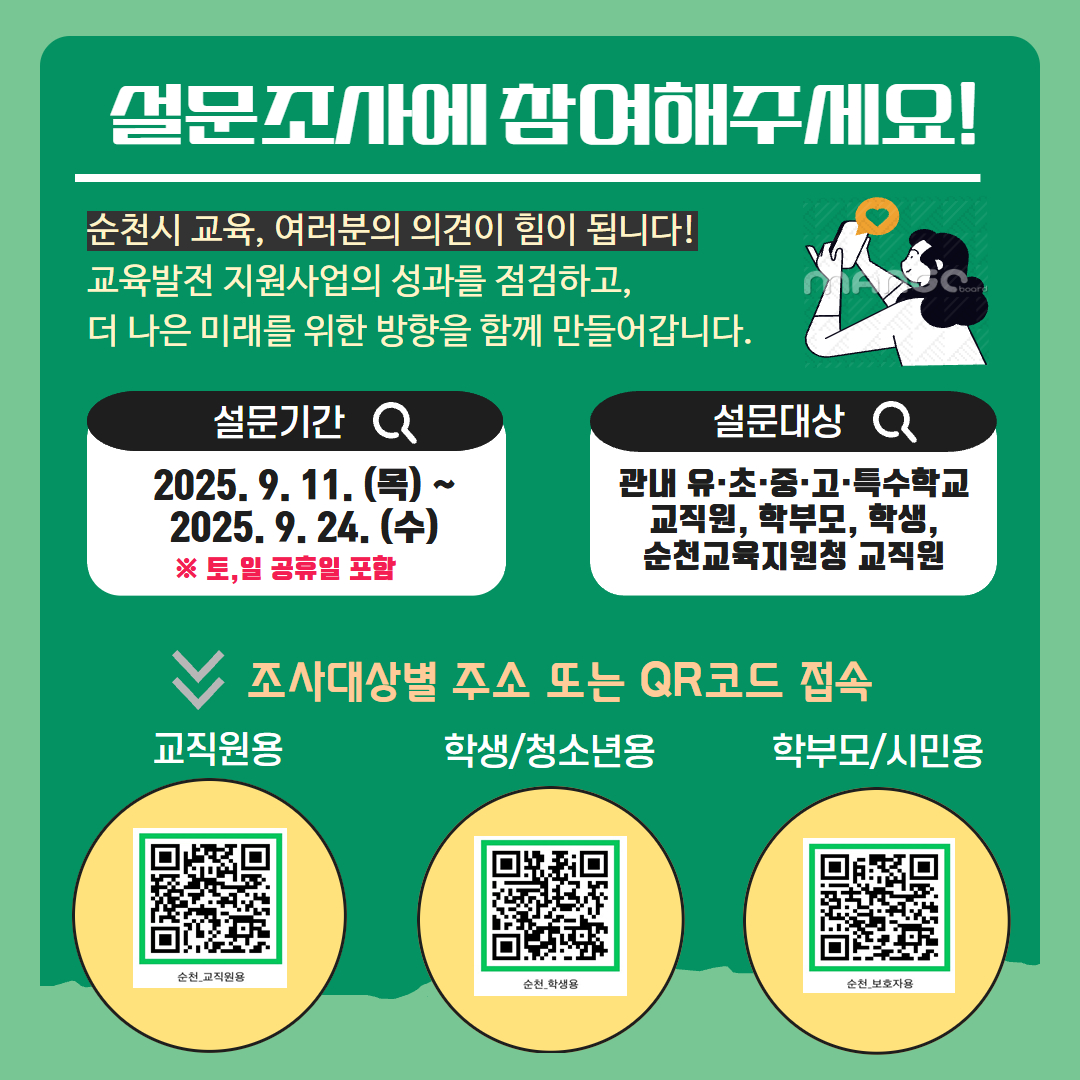 2025 순천시 교육발전 지원사업 모니터링 설문조사